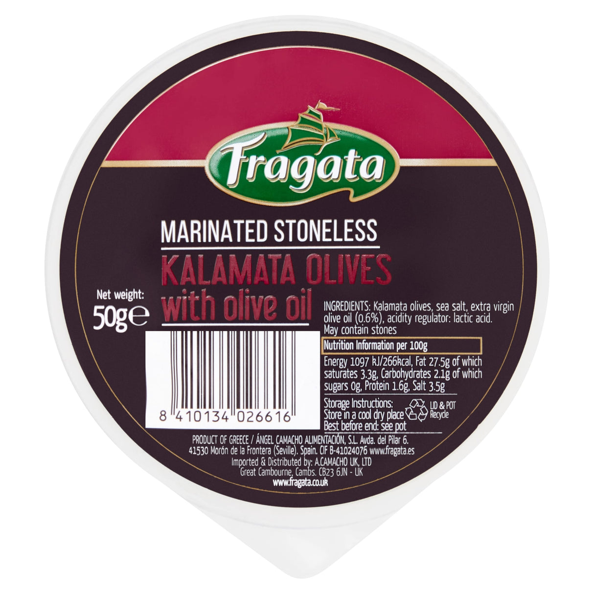 Fragata Kalamata Olives With Olive Oil 50 g