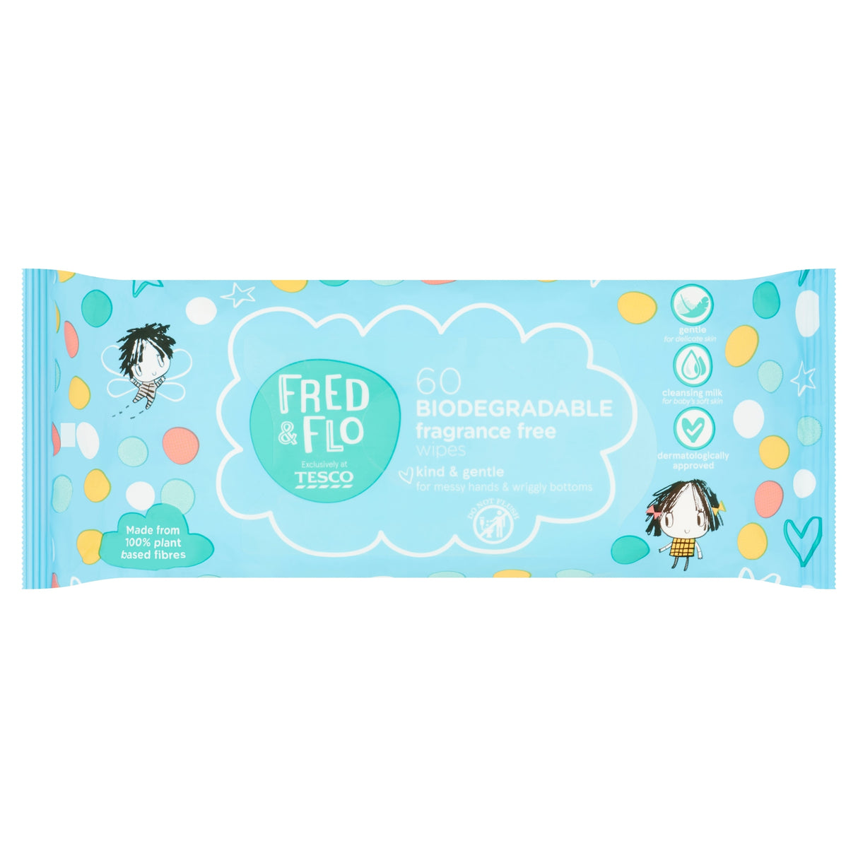 Fred & Flo Fragrance Free Wipes 60 Pack