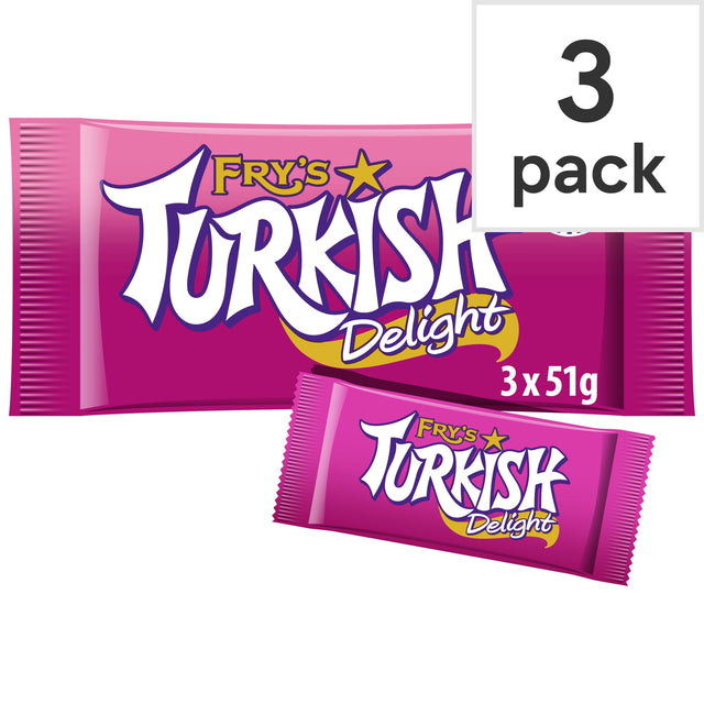 Fry's Turkish Delight Chocolate Bar 3 Pack Multi-Pack 153 g