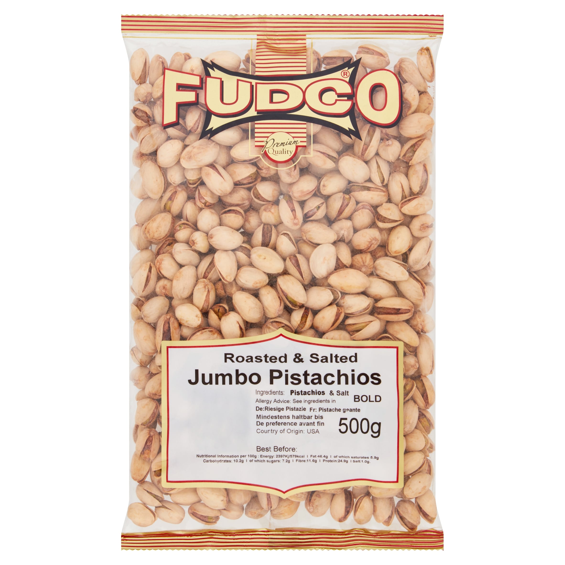 Fudco Roasted & Salted Nuts Jumbo Pistachios 500 g