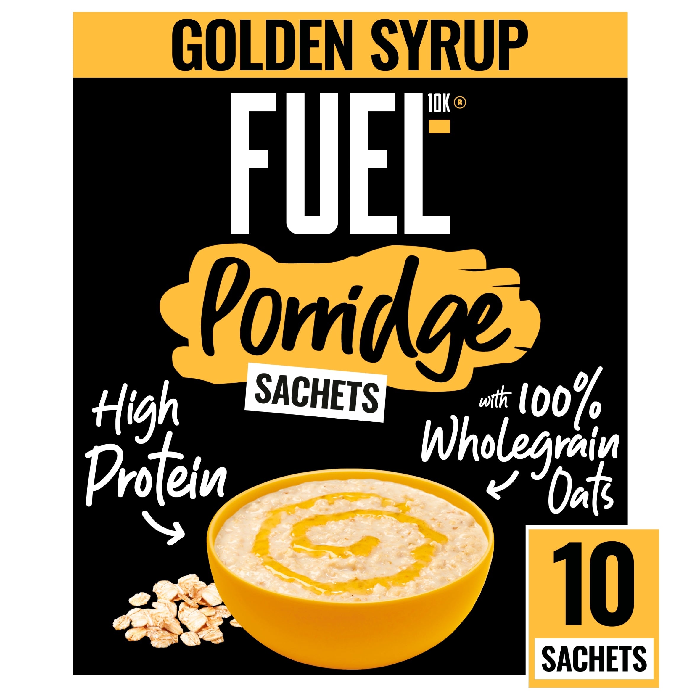 Fuel10K Golden Syrup Protein Porridge Oat Cereal Sachets 10 x 36 g