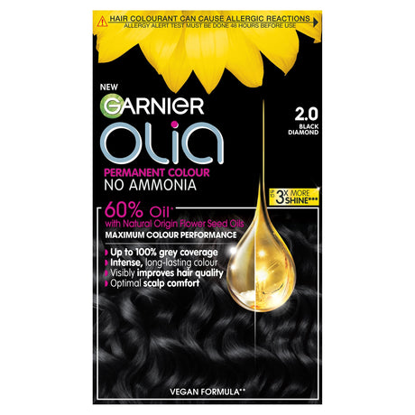 Garnier Olia No A Mmonia Permanent Hair Dye Black Diamond 2.0