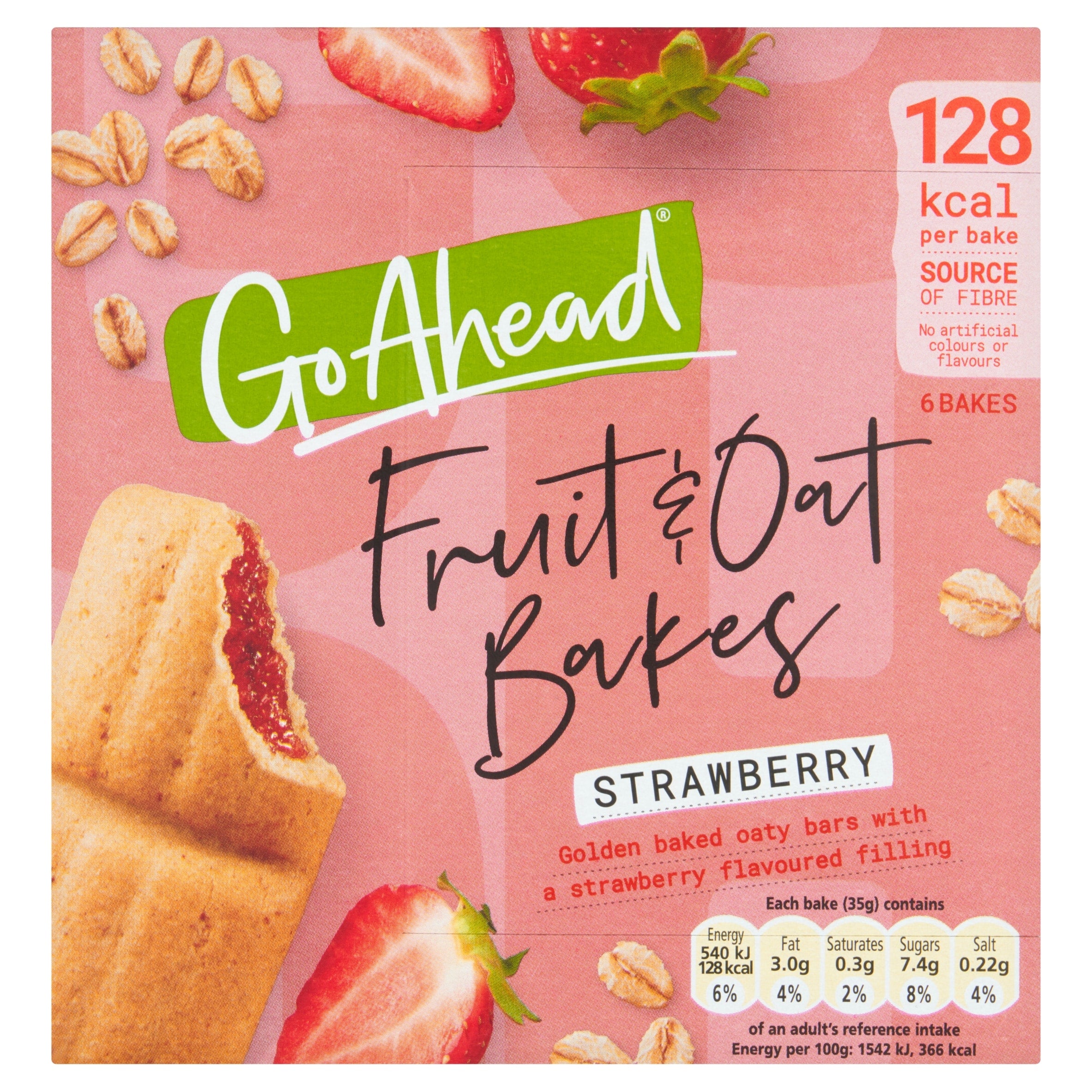 Go Ahead 6 Fruit & Oat Bakes Strawberry 210 g
