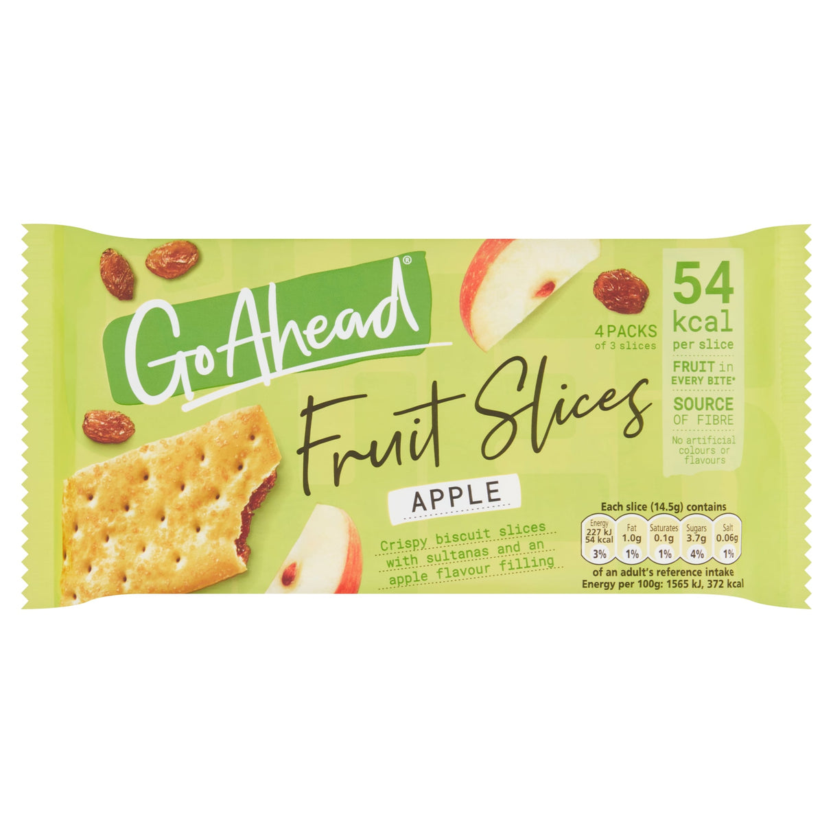 Go Ahead Apple Crispy Fruit Slices Snack Bars Multi-Pack 4 x 43.6 g