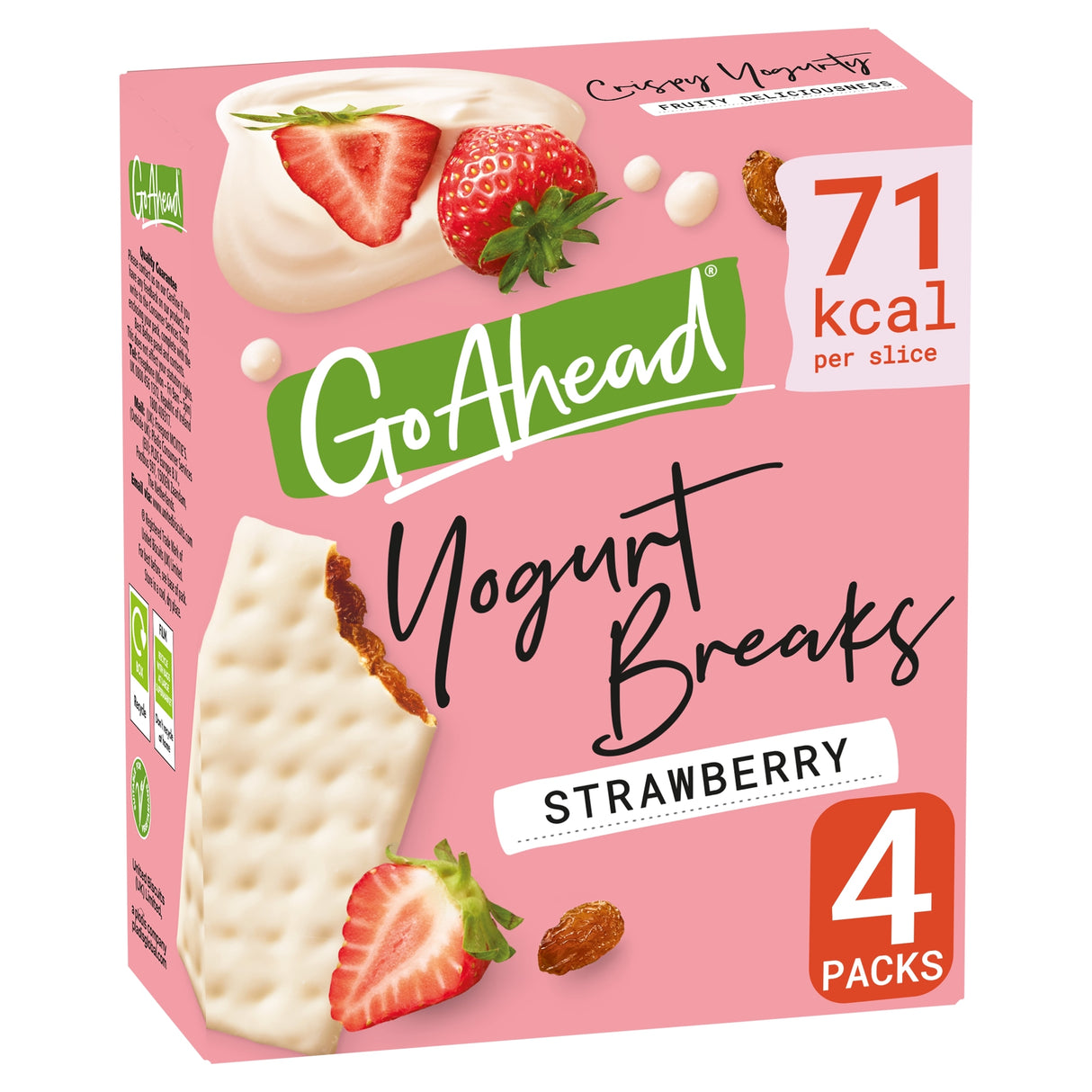 Go Ahead Strawberry Fruit Yogurt Breaks Snack Bars Multi-Pack 4 x 35.5 g