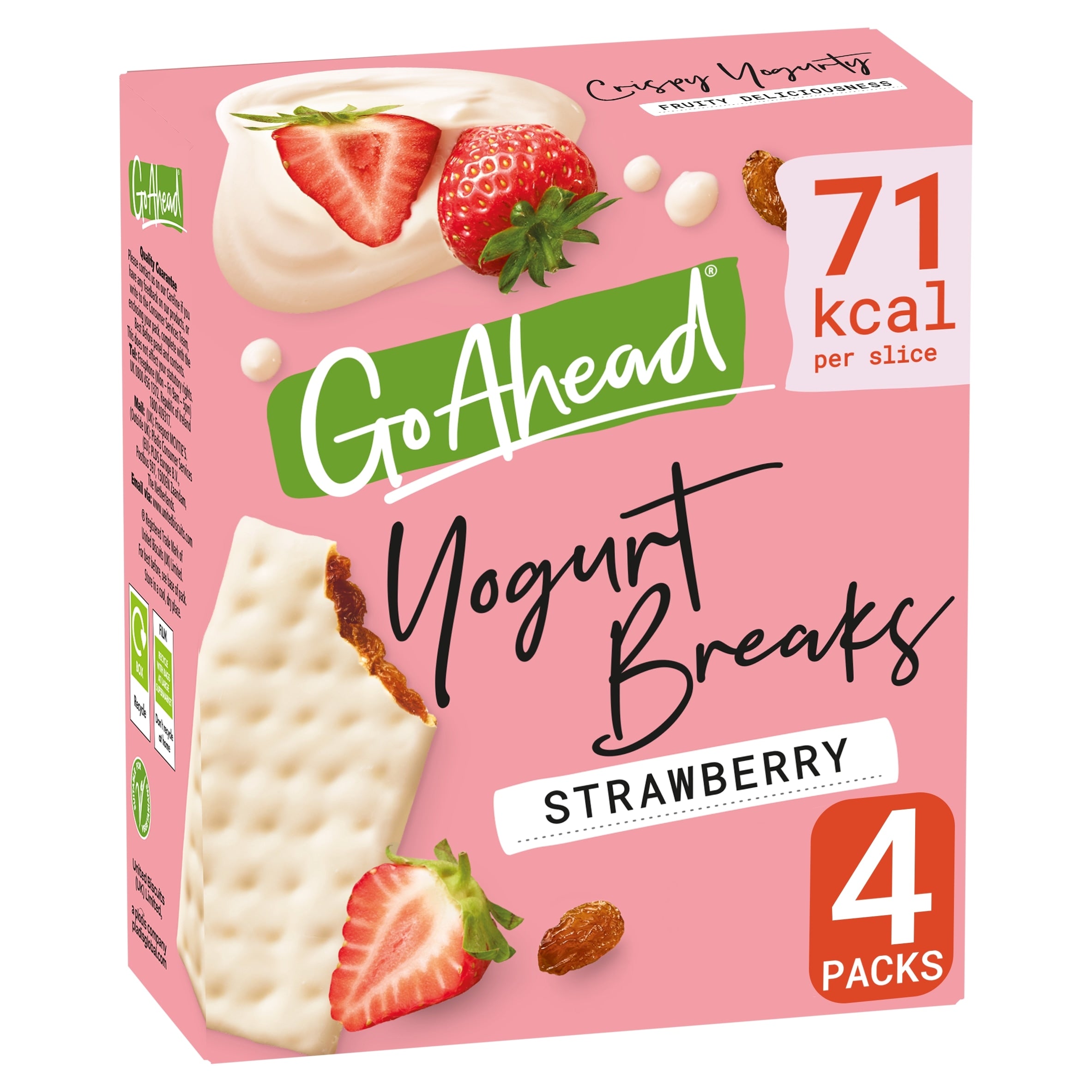 Go Ahead Strawberry Fruit Yogurt Breaks Snack Bars Multi-Pack 4 x 35.5 g