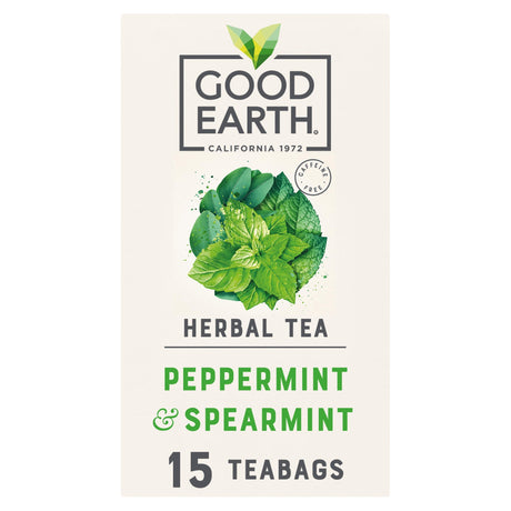 Good Earth Herbal Tea Peppermint Spearmint 15 Tea Bags 27 g