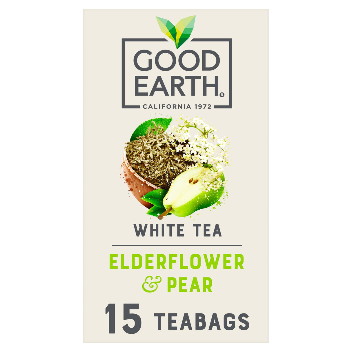 Good Earth White Tea Elderflower & Pear 15 Tea Bags 18 g
