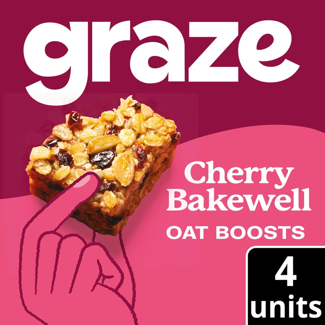 Graze Cherry Bakewell Oat Boosts Flapjack Snack 4 x 30 g