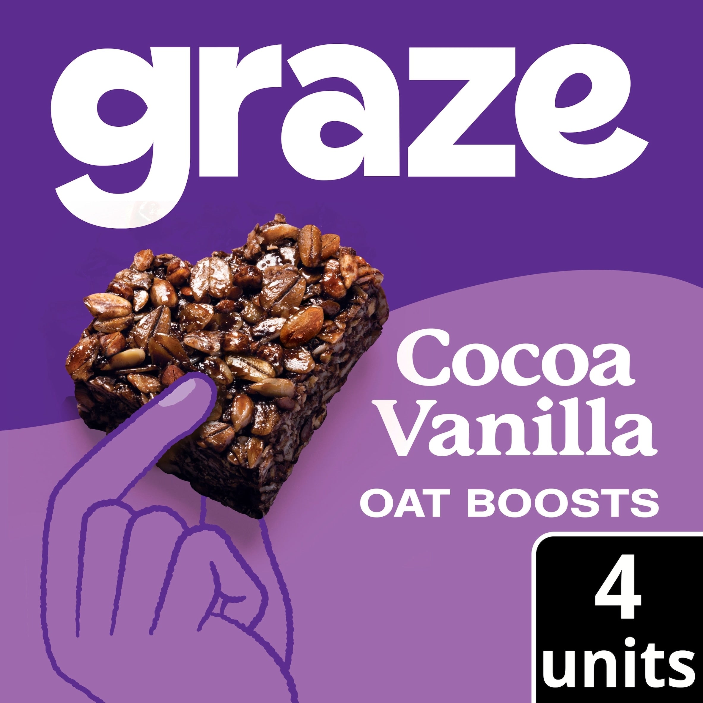 Graze Cocoa Vanilla Oat Boosts Flapjack Snack 4 x 30 g