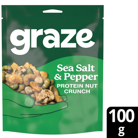 Graze Sea Salt & Pepper Protein Veg & Cashew Nuts Sharing Bag Snack 100 g