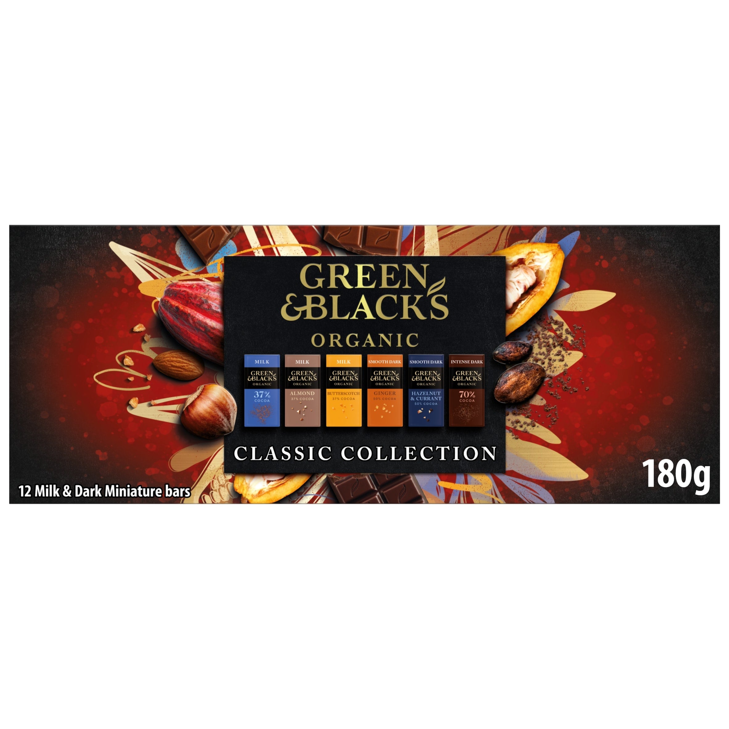 Green & Black's Organic Milk & Dark Miniature Bars 12 x 15 g