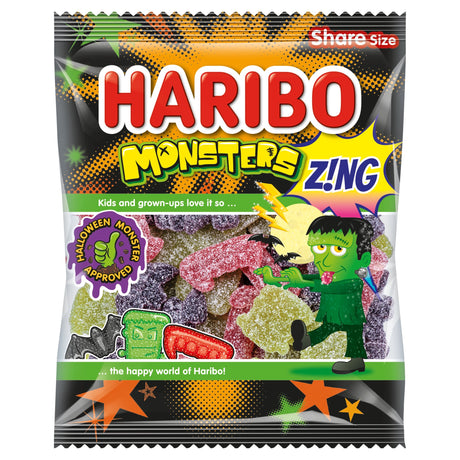 Haribo Monsters Zing Fizzy Fruit Flavour Gums 160 g