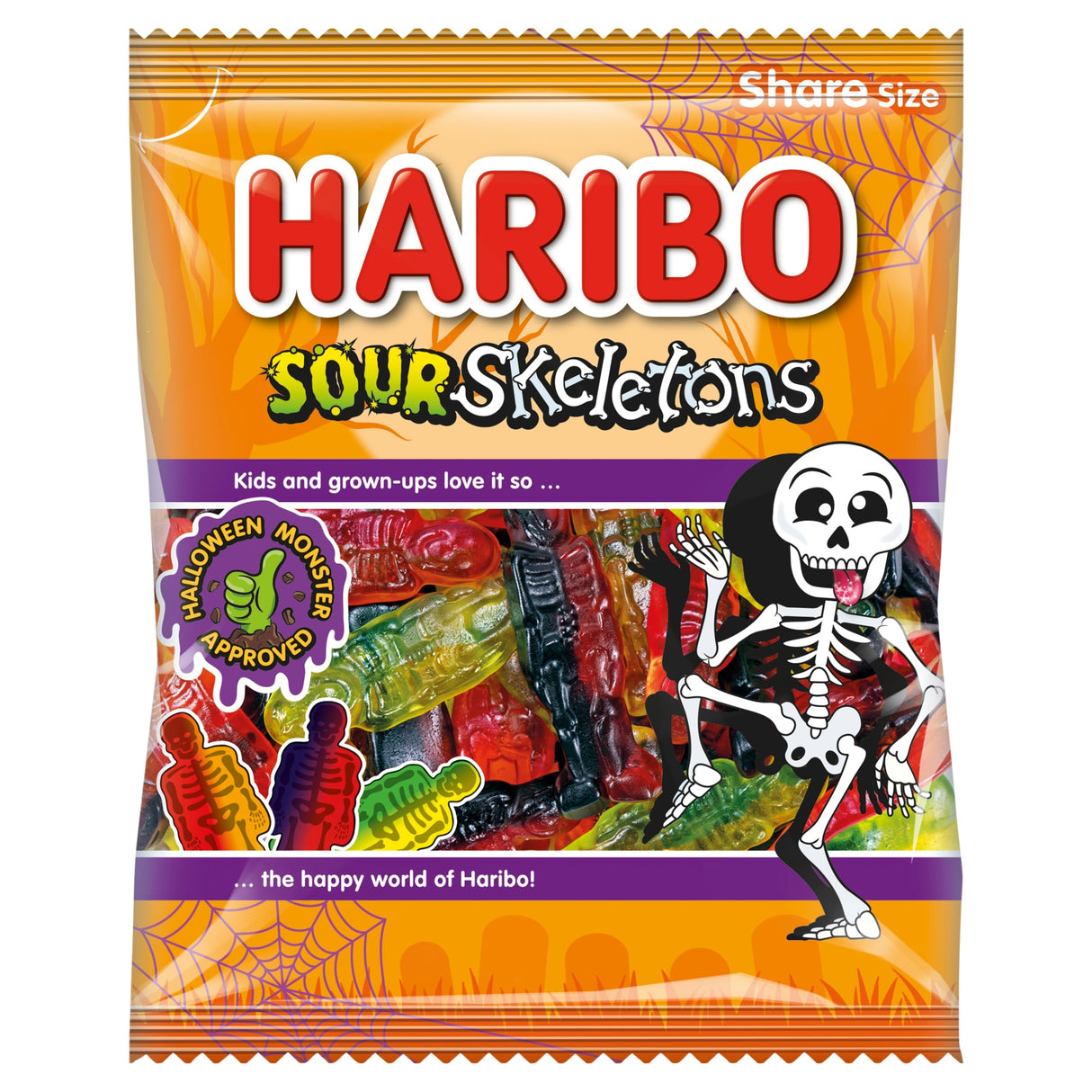 Haribo Sour Skeletons Fruit Flavour Gums 160 g