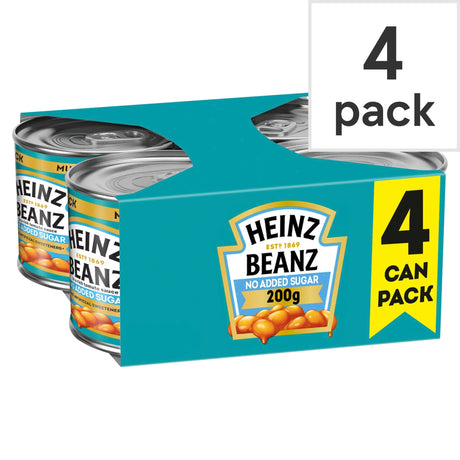 Heinz No Added Sugar Baked Beans In Tomato Sauce 4 x 200 g