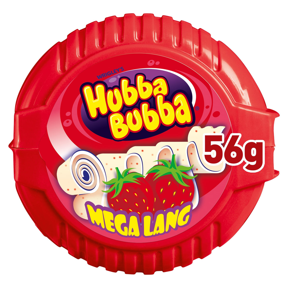 Hubba Bubba Snappy Strawberry Bubblegum Mega Long Tape 56 g