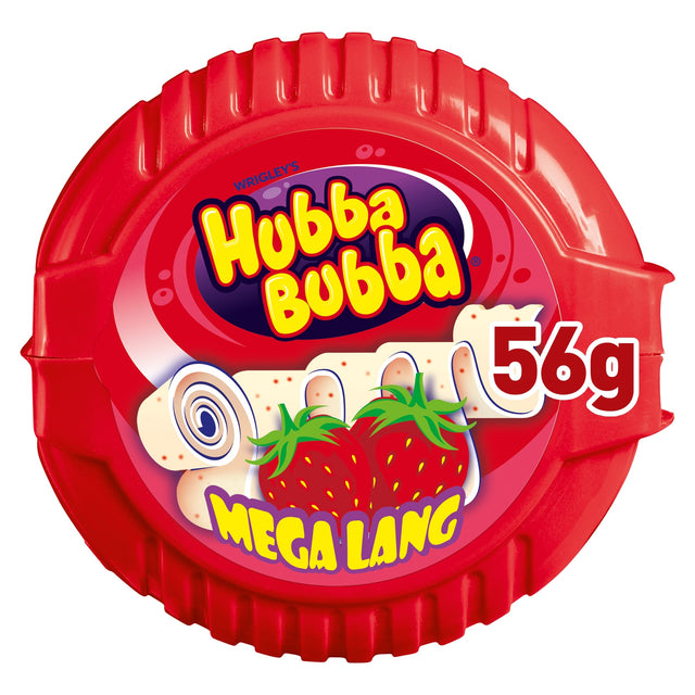Hubba Bubba Snappy Strawberry Bubblegum Mega Long Tape 56 g