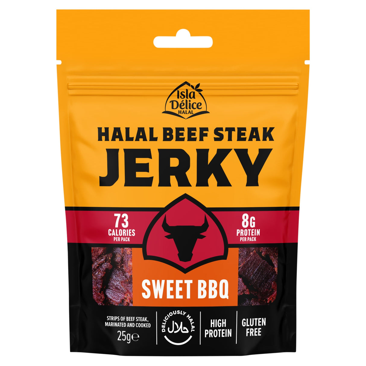Isla Delice Halal Beef Steak Jerky Sweet BBQ 25 g