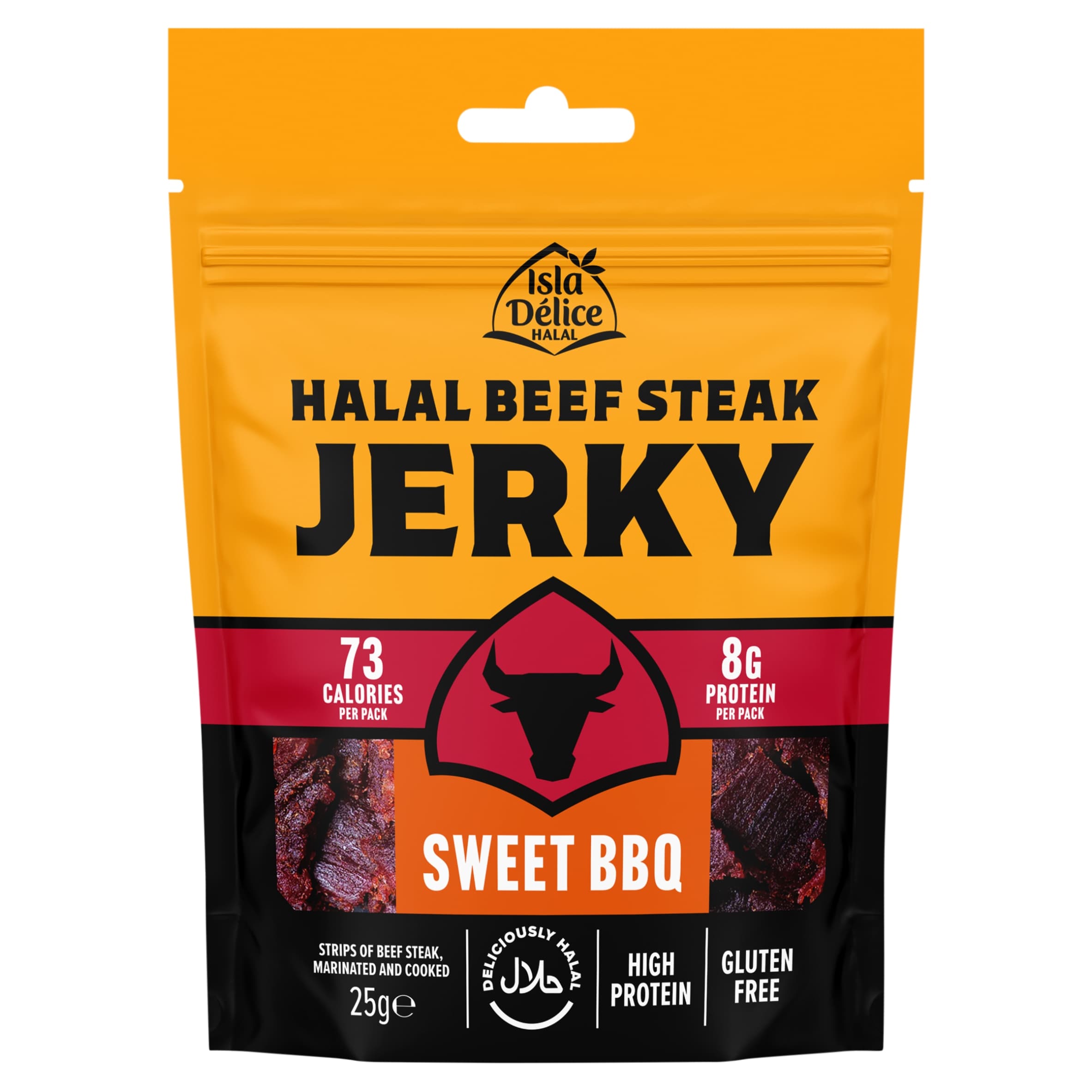 Isla Delice Halal Beef Steak Jerky Sweet BBQ 25 g