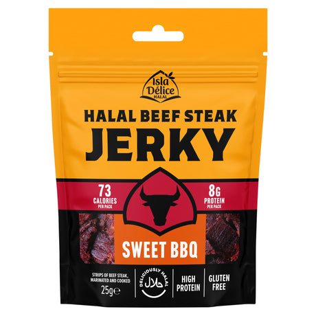 Isla Delice Halal Beef Steak Jerky Sweet BBQ 25 g