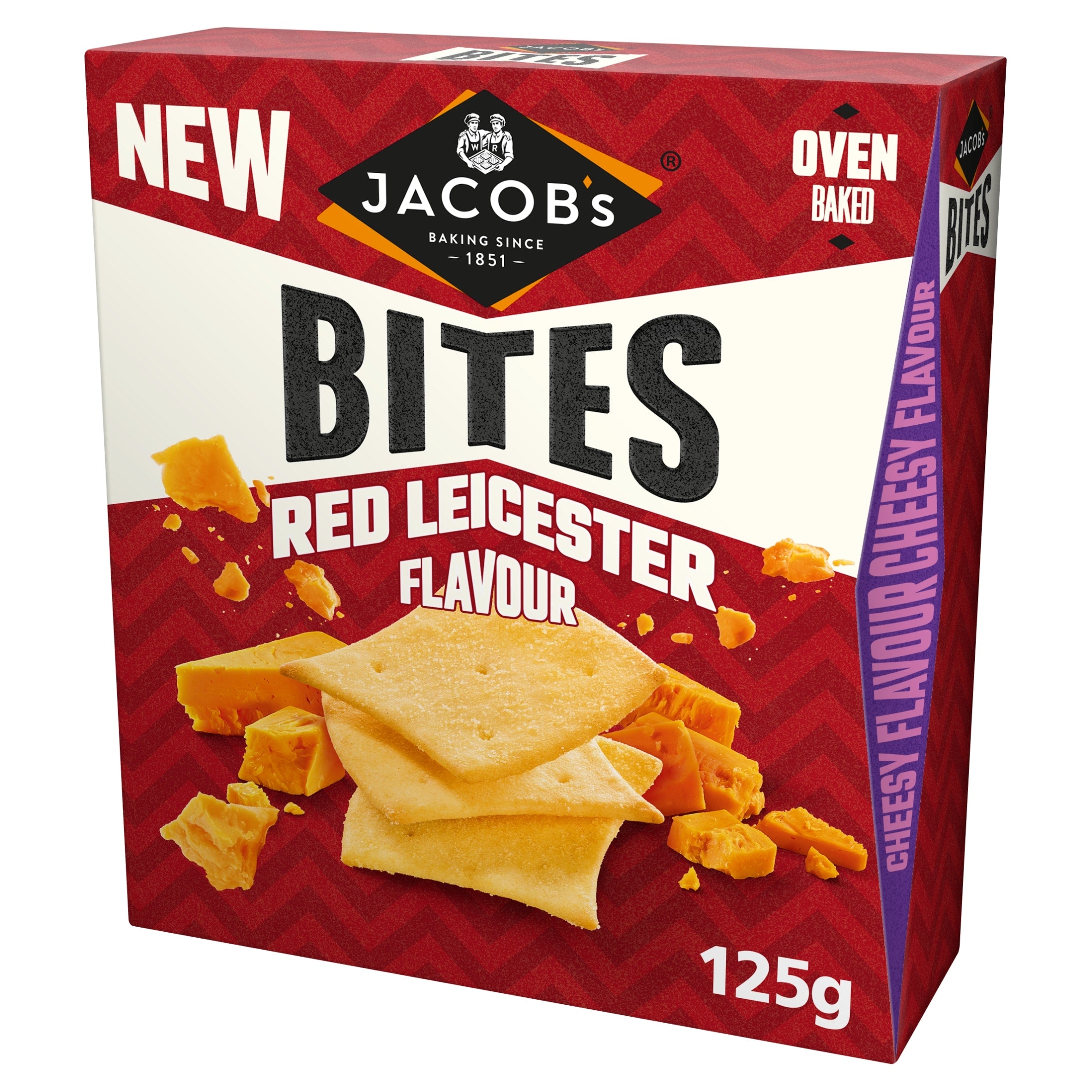 Jacob's Bites Crackers Red Leicester Flavour 125 g