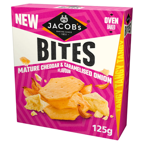 Jacob's Bites Mature Cheddar & Onion Crackers 125 g