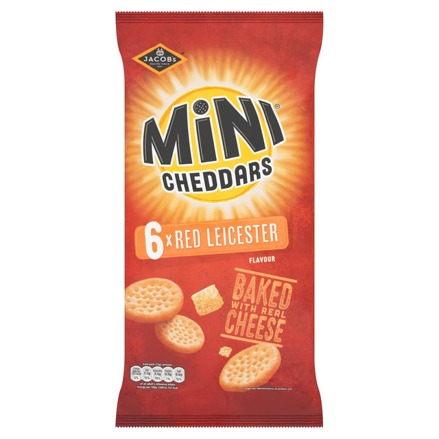 Jacob's Mini Cheddars Multi-Pack Snacks Red Leicester 6 x 23 g