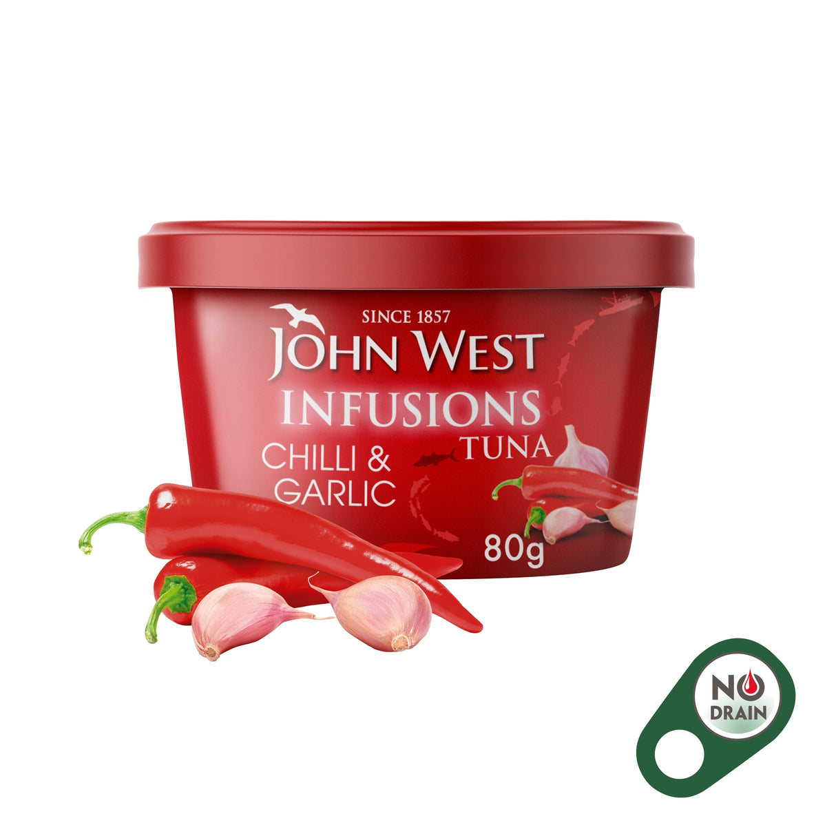 John West Chilli & Garlic No Drain Tuna Infusions 80 g