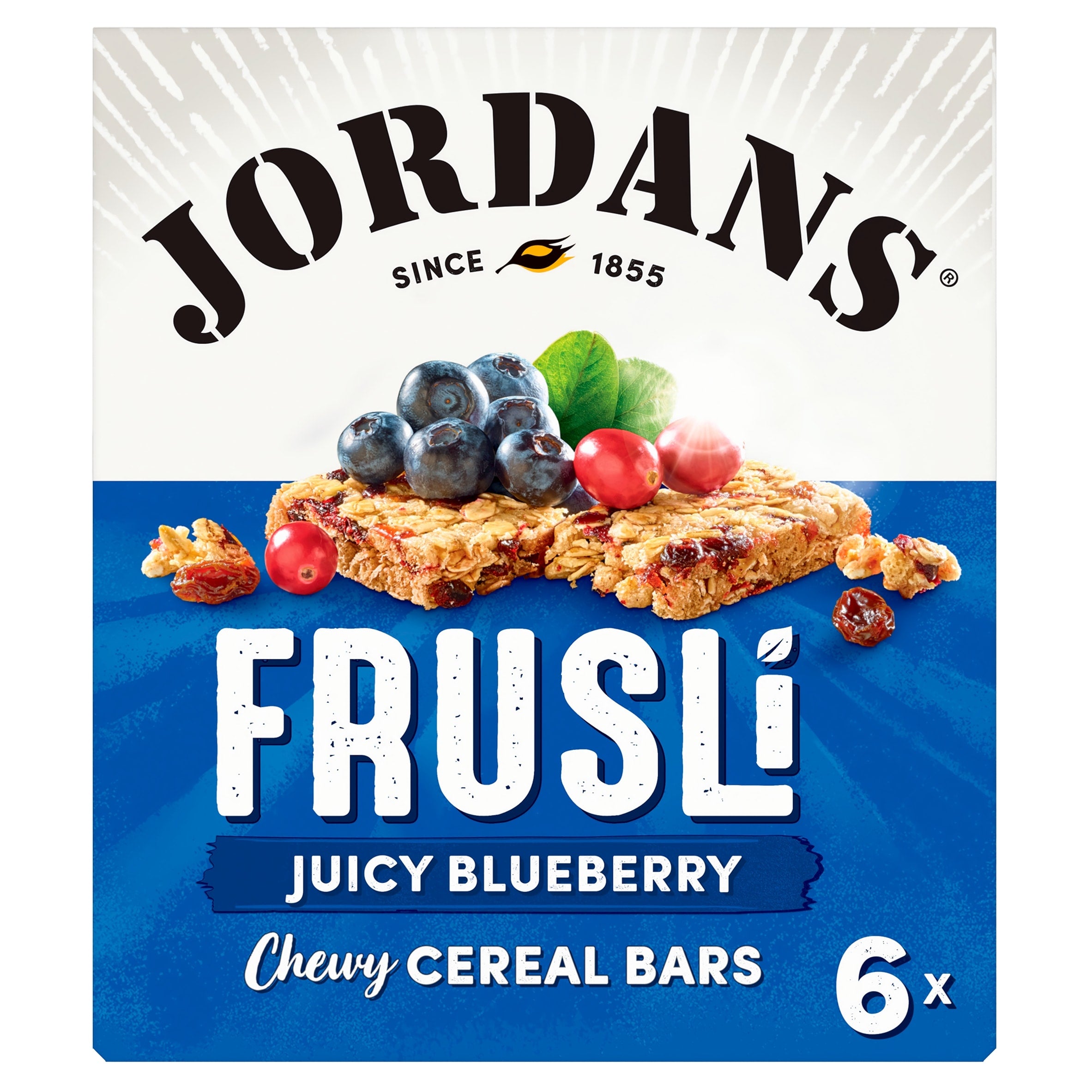 Jordans Frusli Juicy Blueberries Chewy Cereal Bars 6 x 30 g 180 g