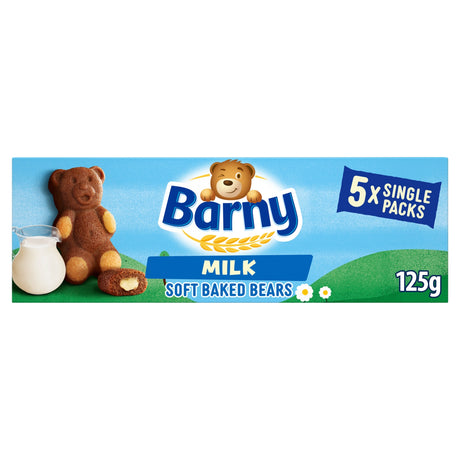Barny Milk Soft Baked Bears Biscuits 5 Pack Multi-Pack 125 g