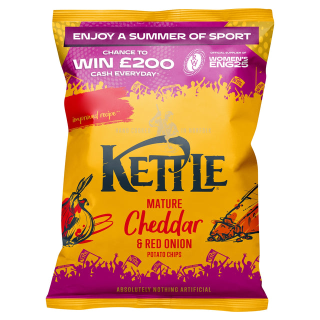 Kettle Mature Cheddar & Red Onion Chips 40 g