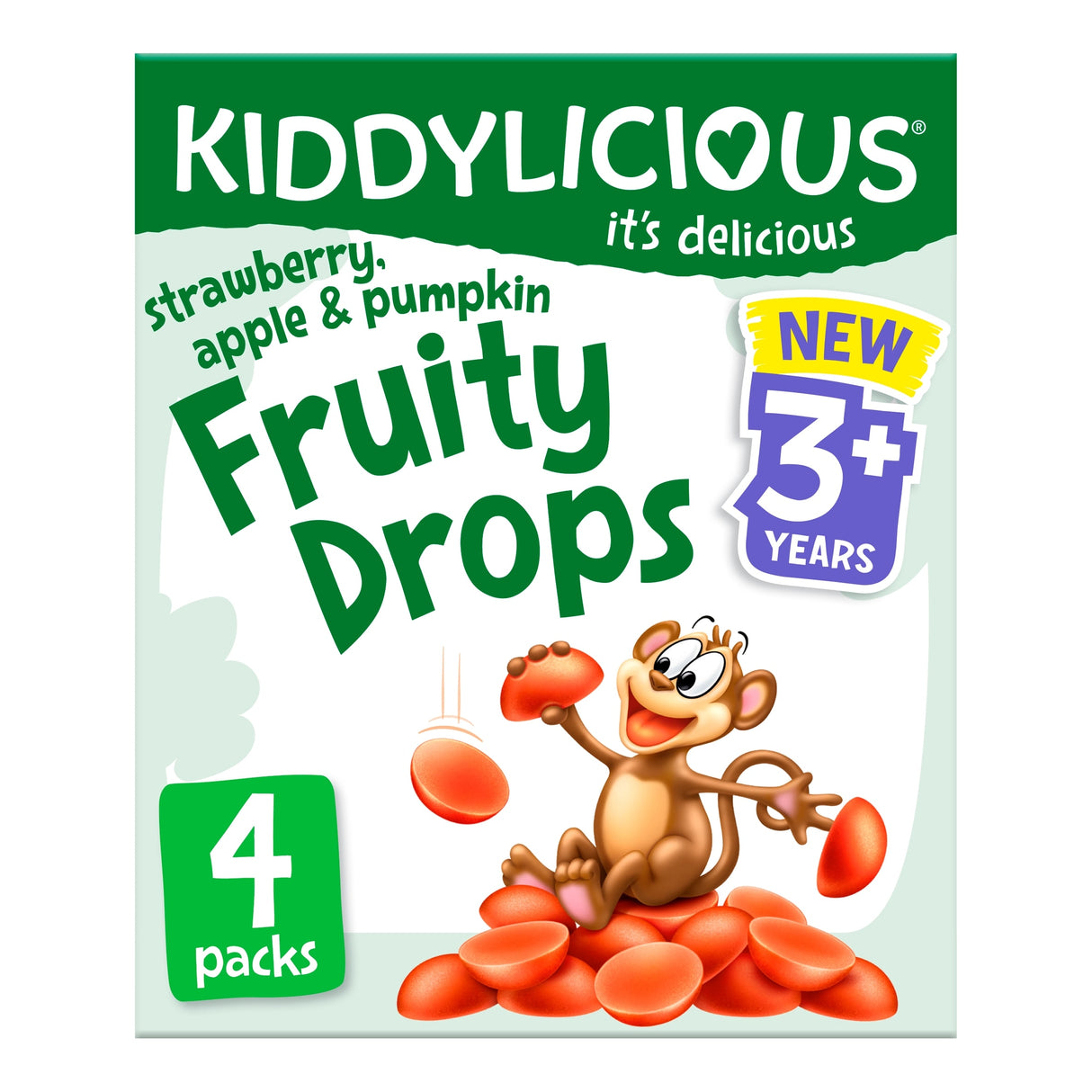 Kiddylicious Strawberry & Apple Fruity Drops 4 x 16 g