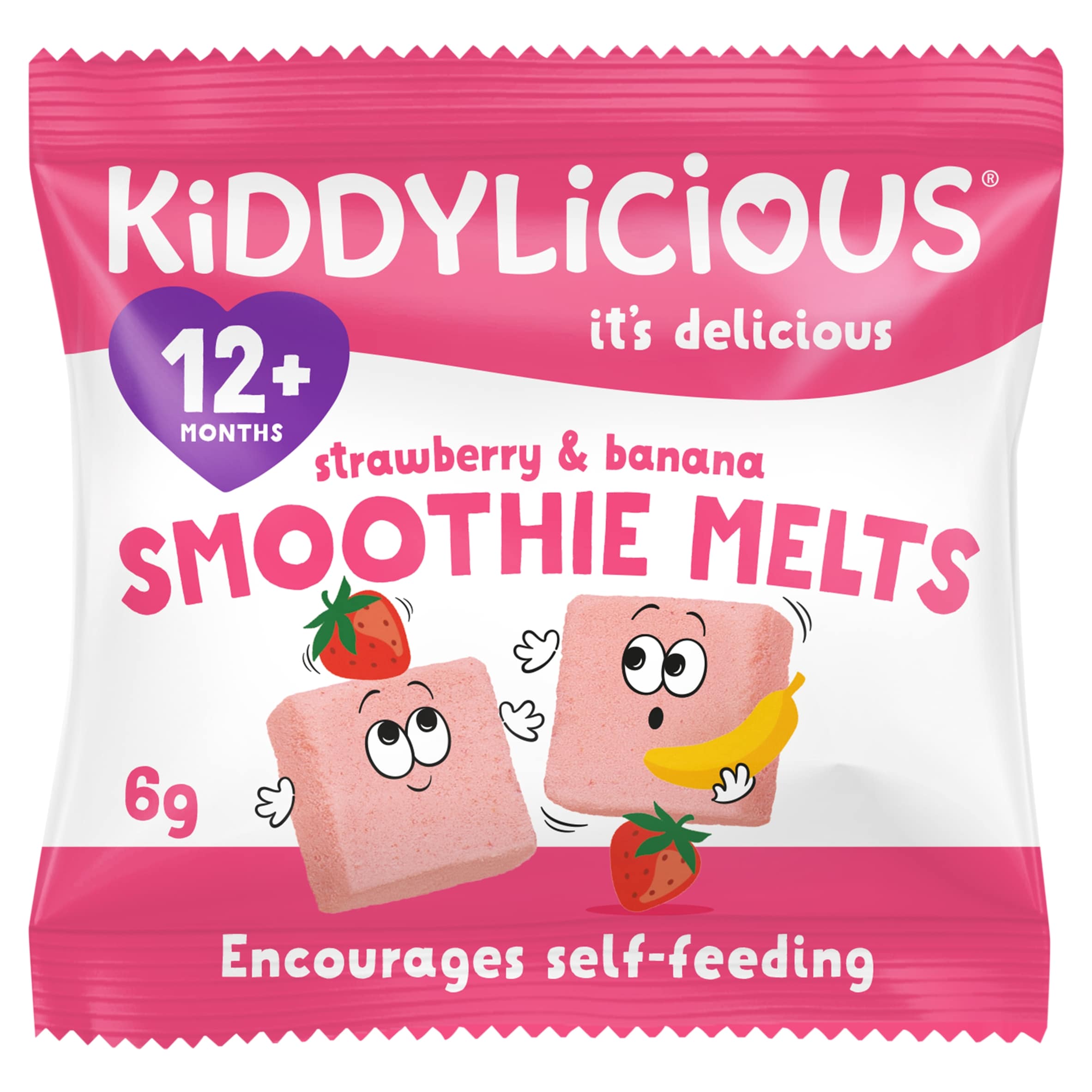 Kiddylicious Strawberry & Banana Smoothie Melts 6 g