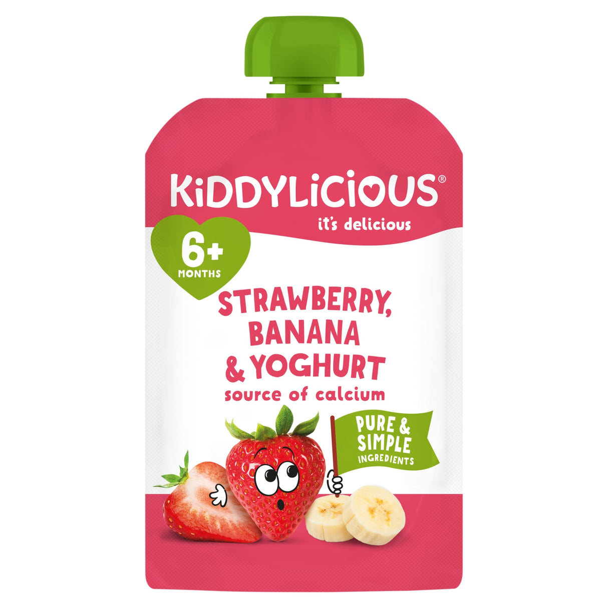 Kiddylicious Strawberry Banana & Yogurt Pouch 100 g