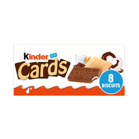 Kinder Cards Cocoa & Milk Biscuit Wafers Multi-Pack 8 x 12.8 g