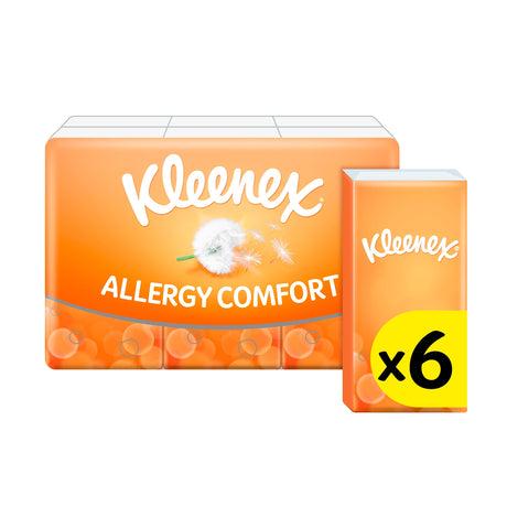 Kleenex Allergy Comfort Tissues Pocket Pack 9 Sheets x6