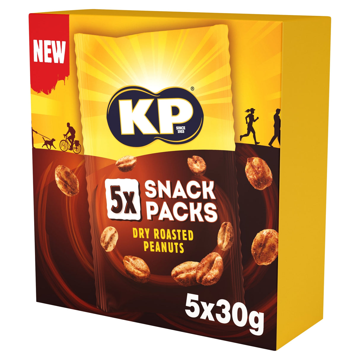 KP Snack Packs Dry Roasted Peanuts 5 x 30 g
