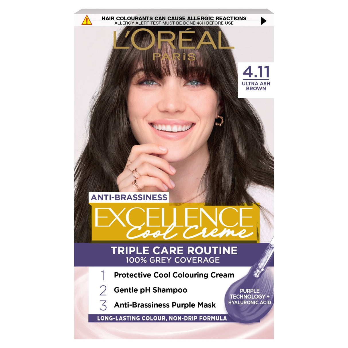 L'Oreal Paris Excellence Core 4.11 Ultra Ash Brown Permanent Hair Dye