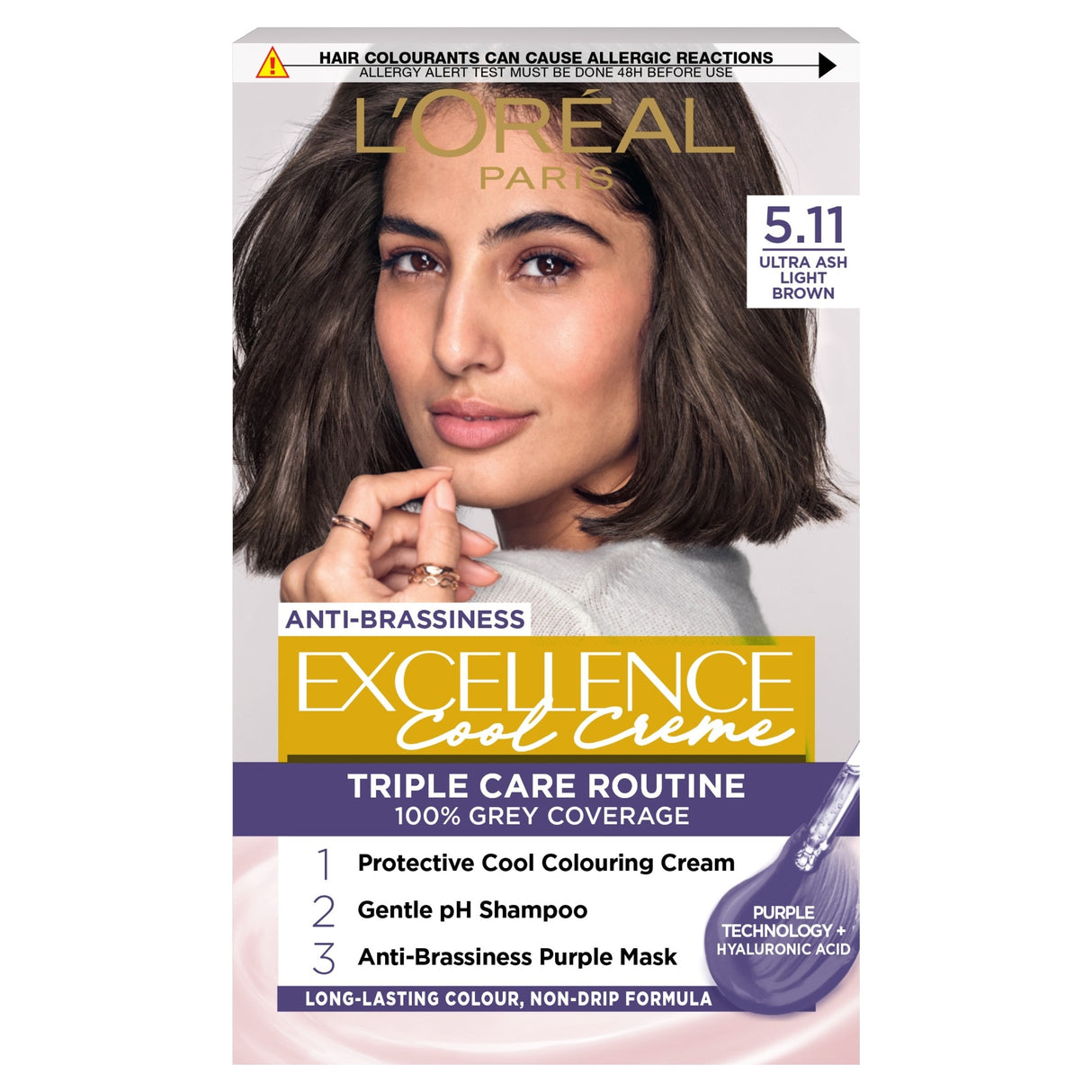 L'Oreal Paris Excellence Core 5.11 Ultra Ash Light Brown Permanent Hair Dye
