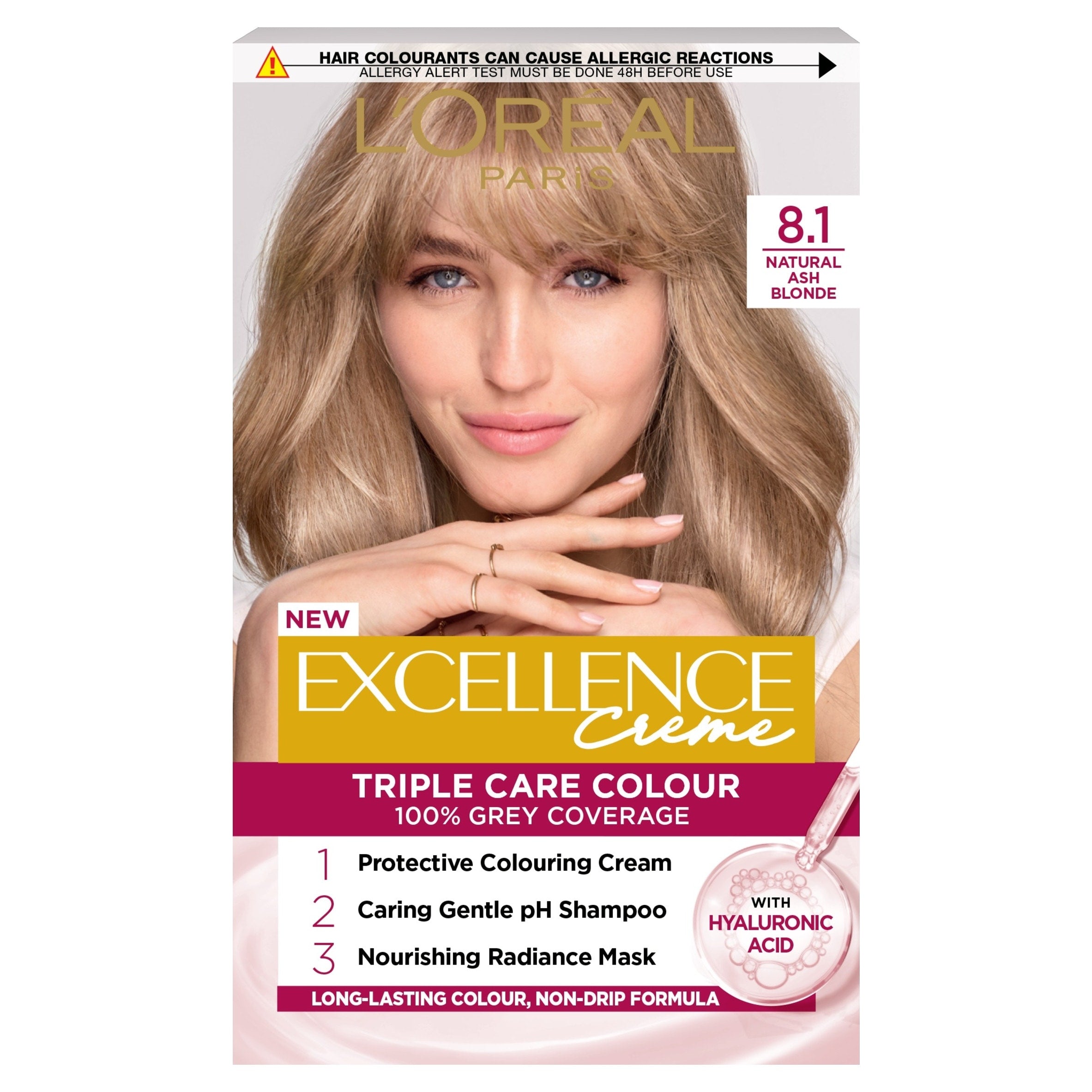 L'Oreal Paris Excellence Core 8.1 Natural Ash Blonde Permanent Hair Dye