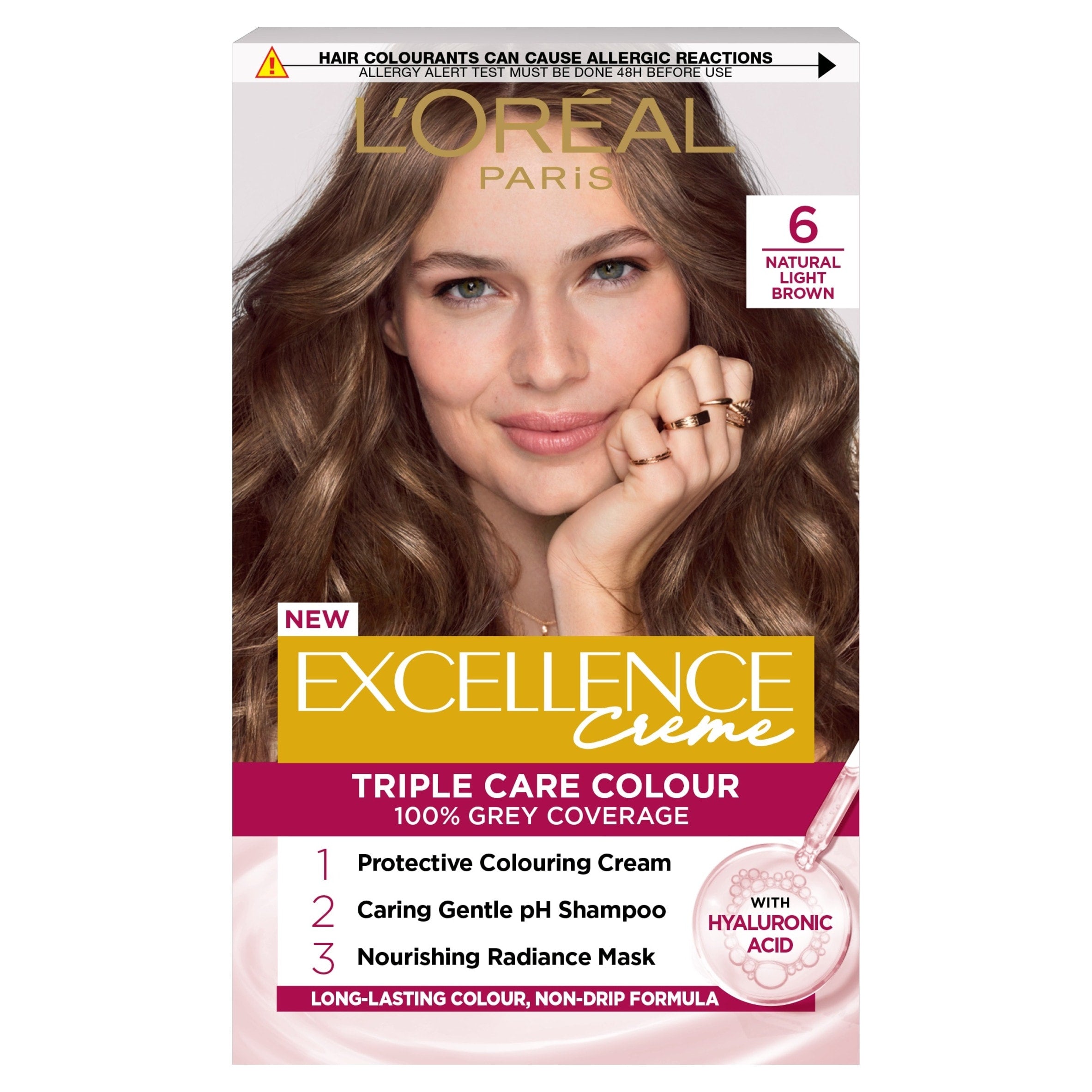 L'Oreal Paris Excellence Creme 6 Natural Light Brown Permanent Hair Dye