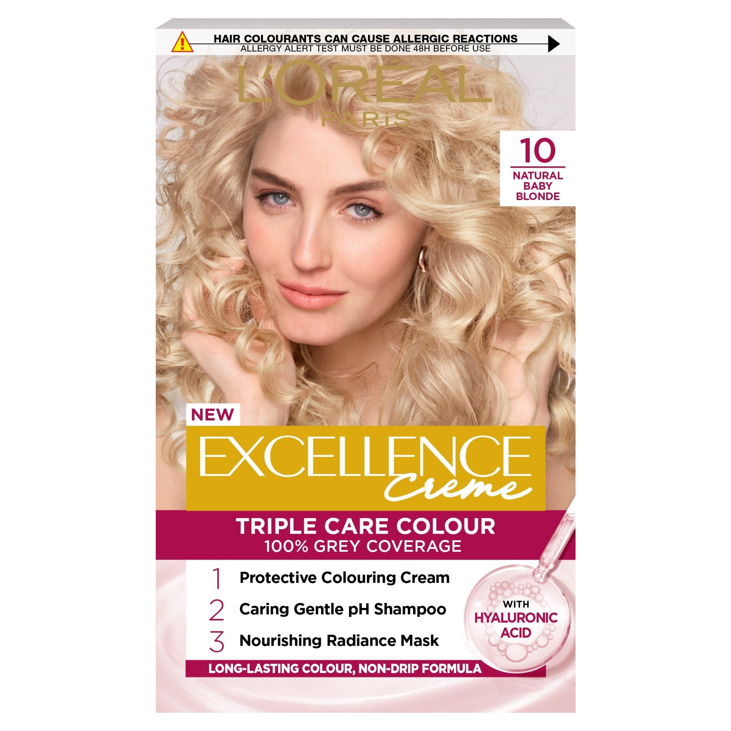 L'Oreal Paris Excellence Creme Permanent Hair Dye 10 Natural Baby Blonde