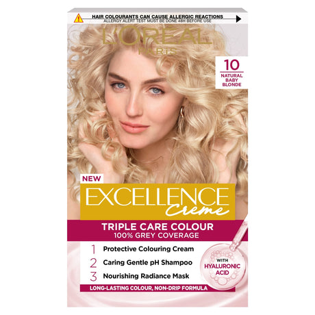 L'Oreal Paris Excellence Creme Permanent Hair Dye 10 Natural Baby Blonde