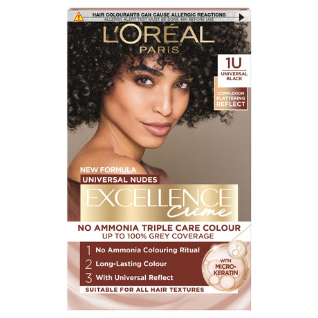 L'Oreal Paris Excellence Nudes Universal 1U Black Permanent Hair Dye