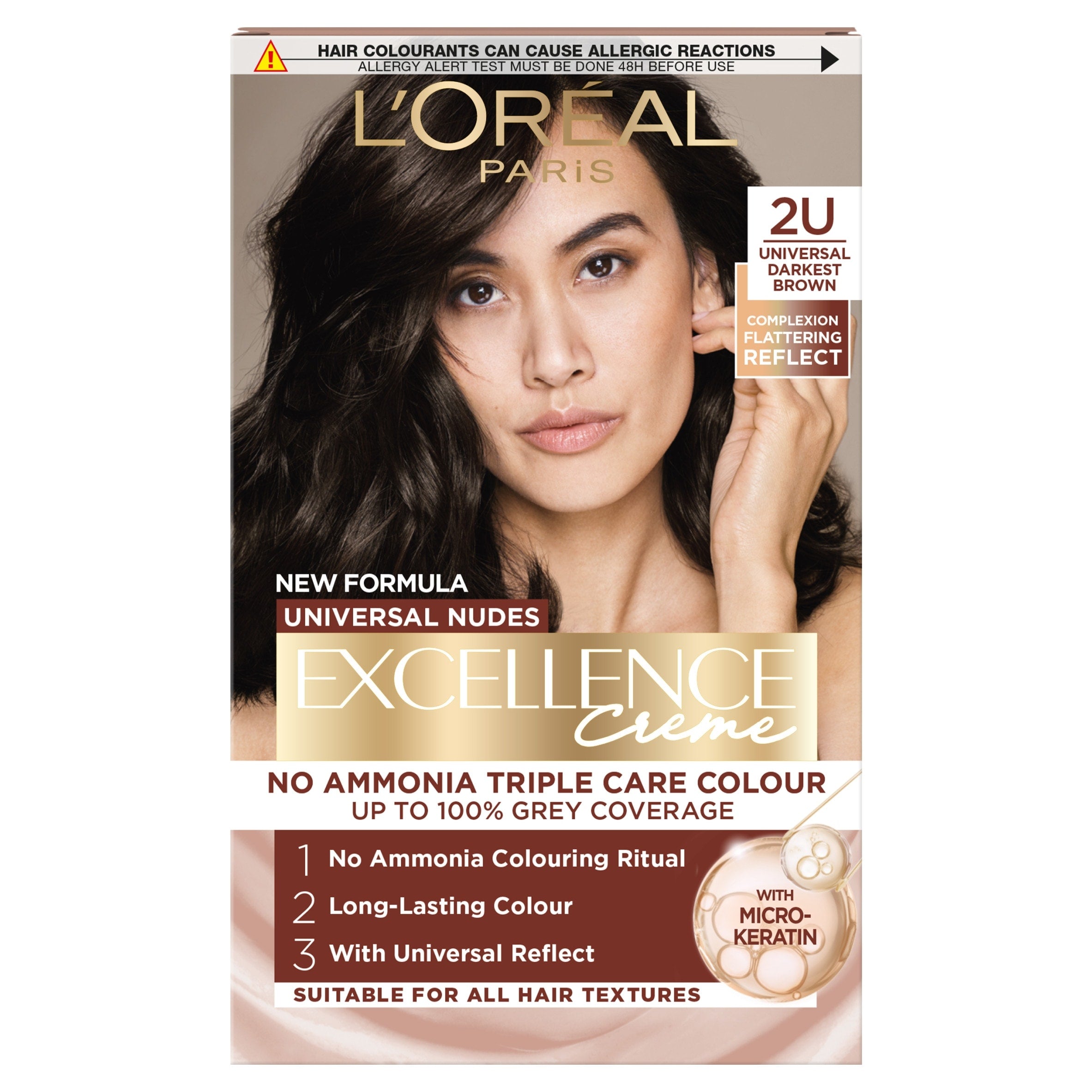 L'Oreal Paris Excellence Nudes Universal 2U Darkest Brown Permanent Hair Dye