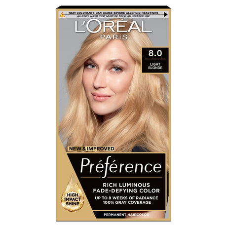 L'Oreal Paris Preference 8 California Light Blonde Permanent Hair Dye