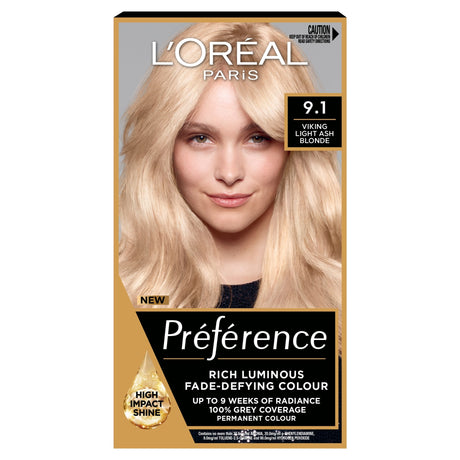 L'Oreal Paris Preference 9.1 Oslo Viking Light Ash Blonde Permanent Hair Dye