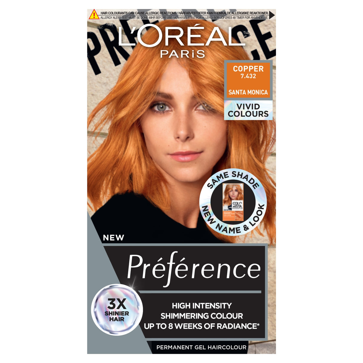L'Oreal Paris Preference Permanent Gel Hair Dye Copper 7.432