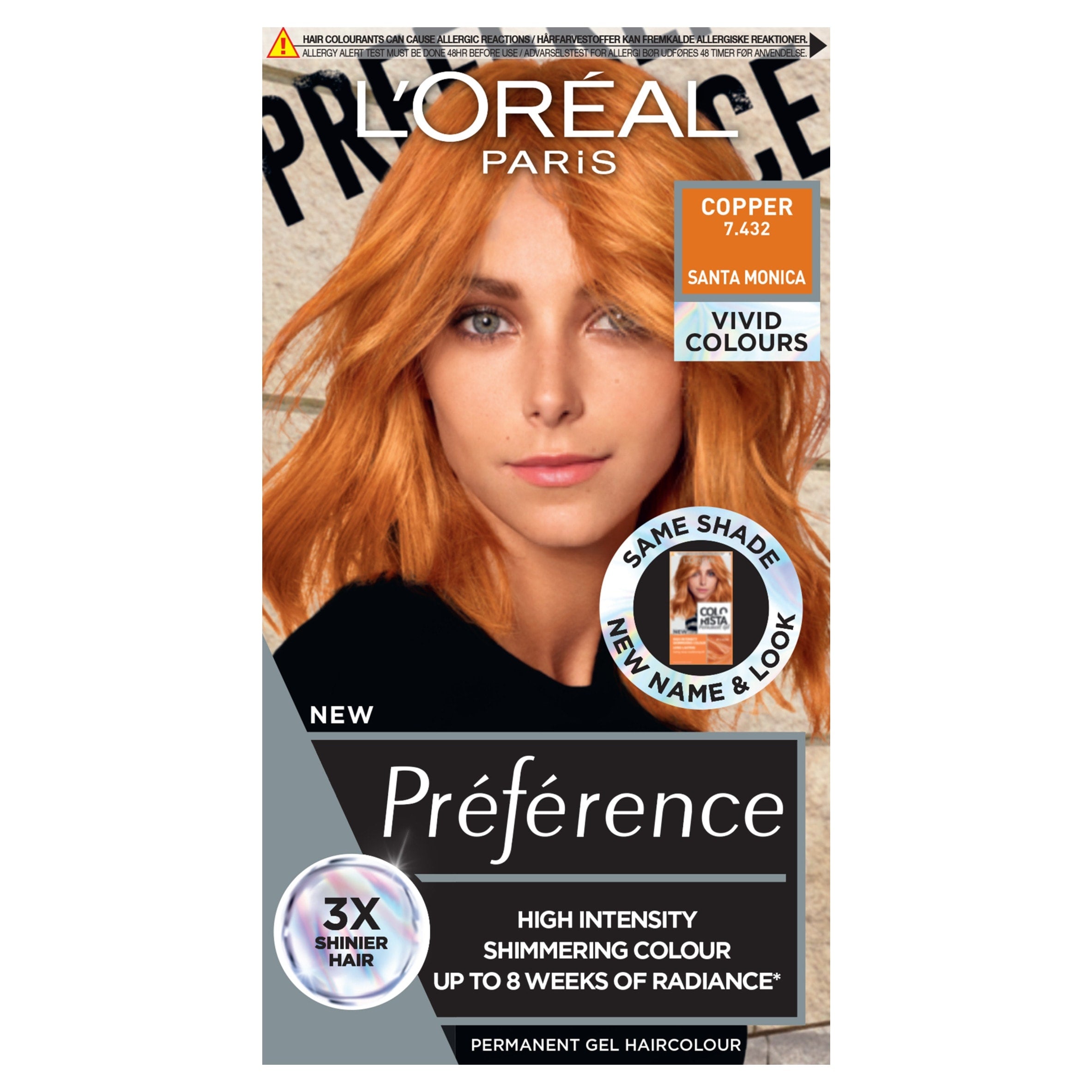 L'Oreal Paris Preference Permanent Gel Hair Dye Copper 7.432