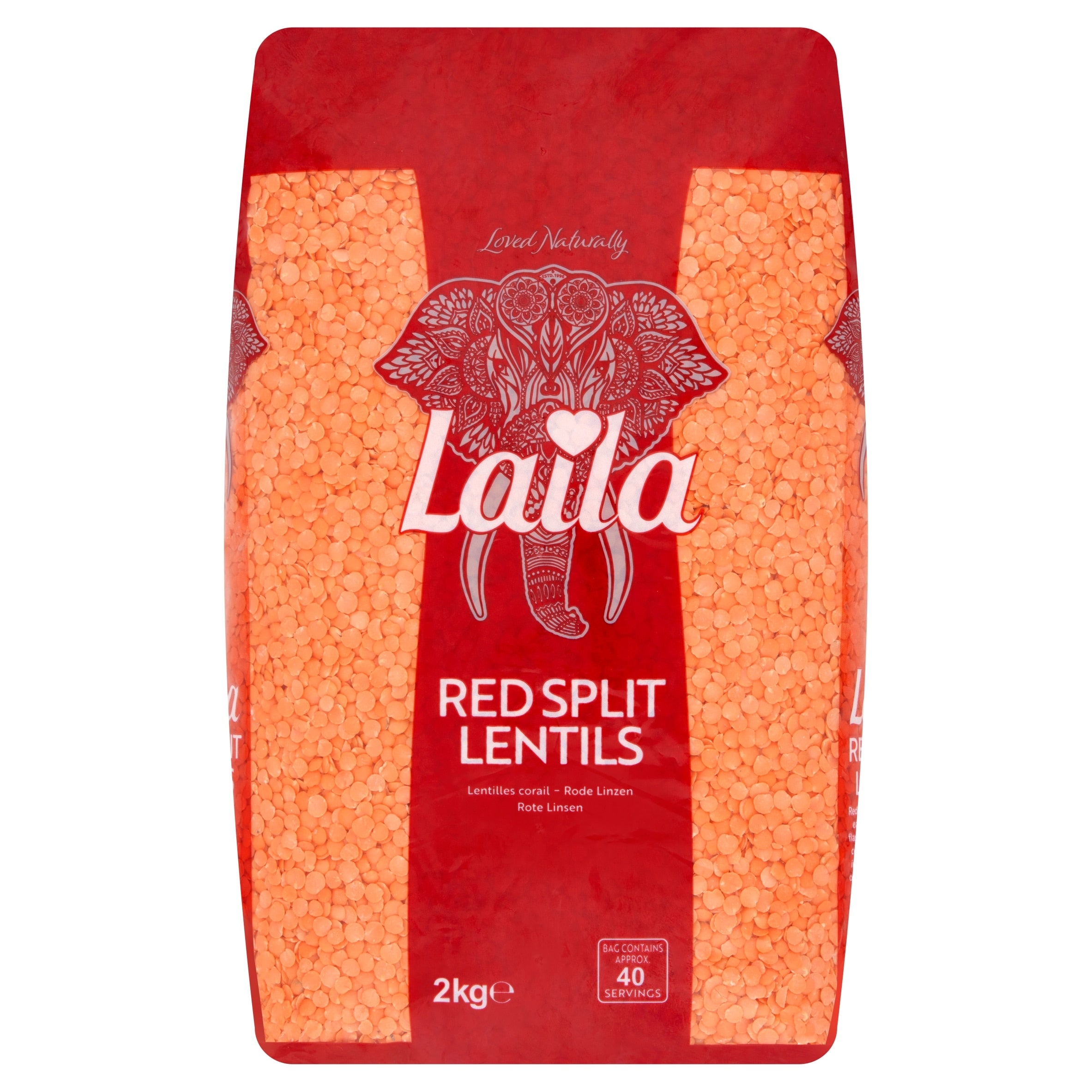 Laila Red Split Lentils 2 kg
